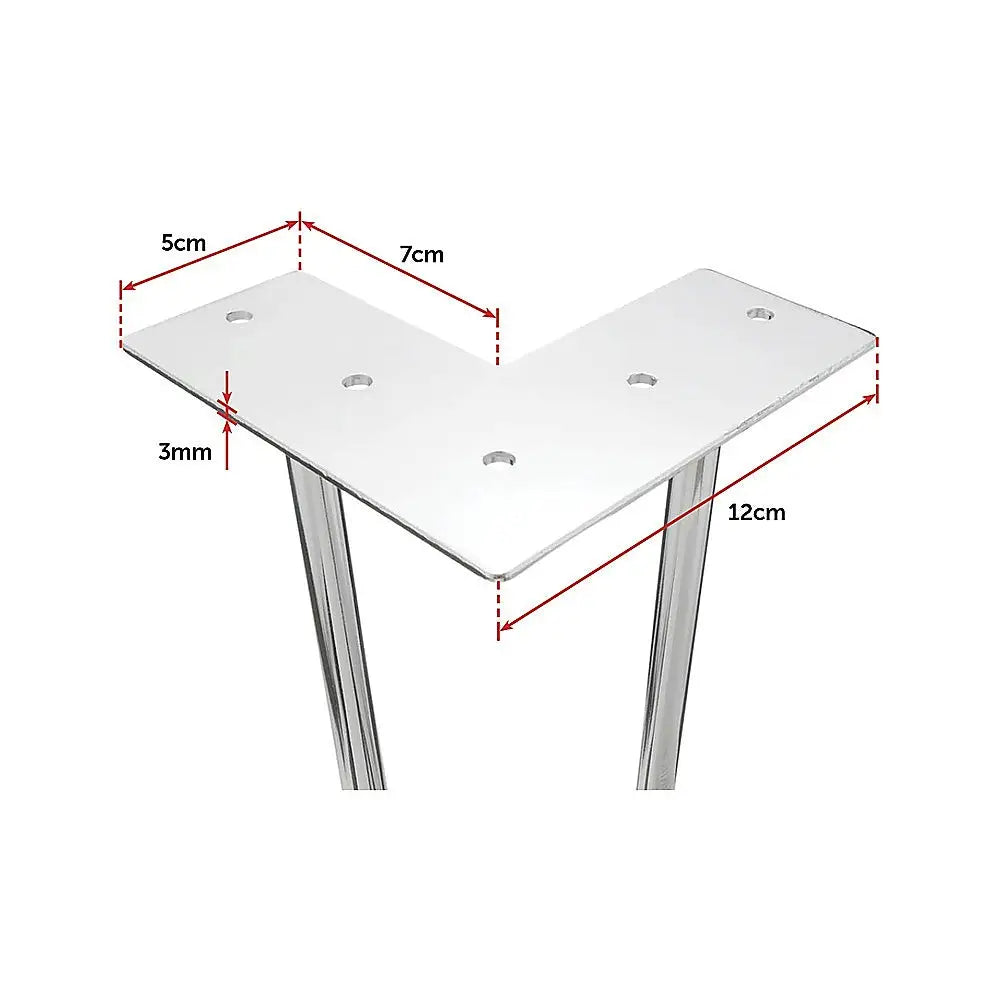 Set of 4 Chrome Retro Hairpin Table Legs 12mm Steel Bench Desk - 71cm - Furniture > Office