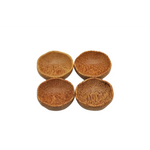 Set of 4 Coconut Wooden Plum Bowl 15cm Natural - Home & Garden > Kitchenware