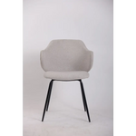 Set of 4 Dining Chairs Fabric with Metal Legs in Ivory Beige - Furniture > Bar Stools & Chairs > Arm Chairs & Recliners