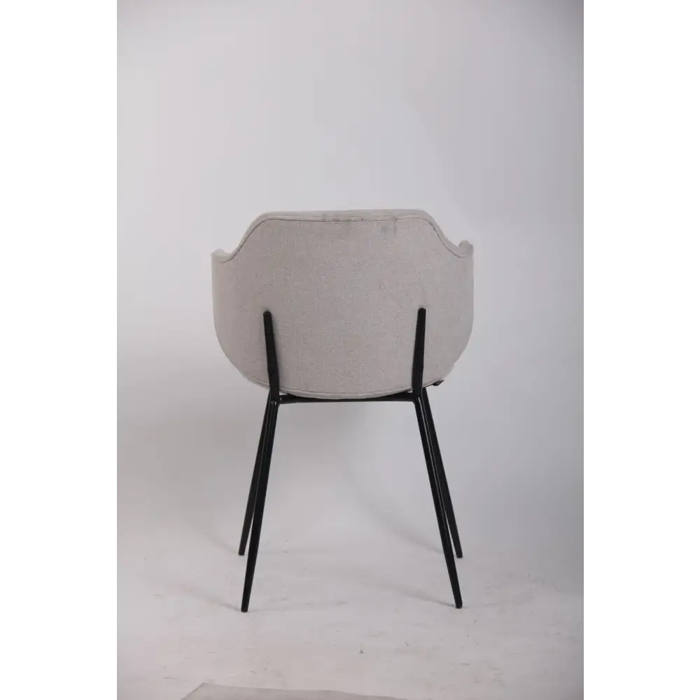 Set of 4 Dining Chairs Fabric with Metal Legs in Ivory Beige - Furniture > Bar Stools & Chairs > Arm Chairs & Recliners