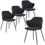 Set of 4 Dining Chairs in Graphite - Furniture > Bar Stools & Chairs > Arm Chairs & Recliners
