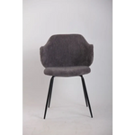 Set of 4 Dining Chairs with Corduroy Cord Fabric in Dark Grey Lincoln - Furniture > Bar Stools & Chairs > Arm Chairs &