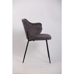 Set of 4 Dining Chairs with Corduroy Cord Fabric in Dark Grey Lincoln - Furniture > Bar Stools & Chairs > Arm Chairs &