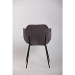 Set of 4 Dining Chairs with Corduroy Cord Fabric in Dark Grey Lincoln - Furniture > Bar Stools & Chairs > Arm Chairs &