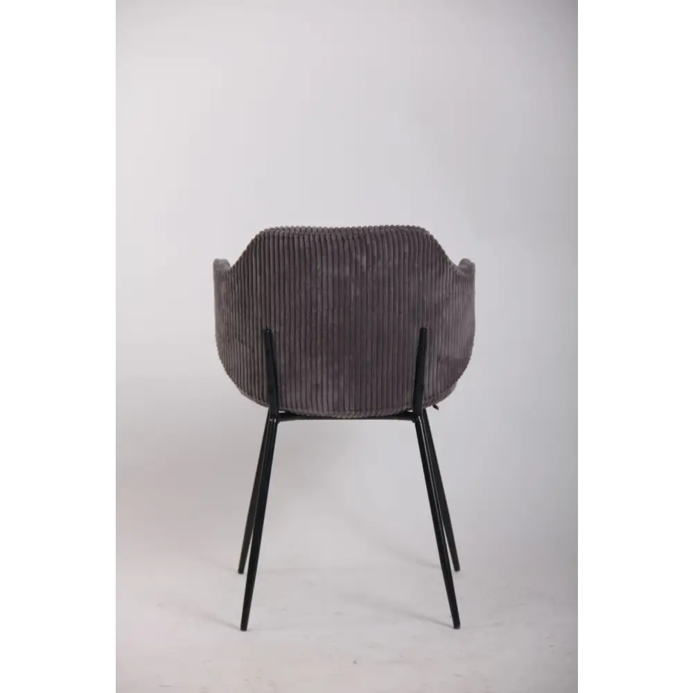 Set of 4 Dining Chairs with Corduroy Cord Fabric in Dark Grey Lincoln - Furniture > Bar Stools & Chairs > Arm Chairs &