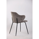 Set of 4 Dining Chairs with Corduroy Cord Fabric in Grey - Furniture > Bar Stools & Chairs > Arm Chairs & Recliners
