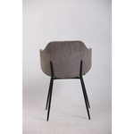 Set of 4 Dining Chairs with Corduroy Cord Fabric in Grey - Furniture > Bar Stools & Chairs > Arm Chairs & Recliners
