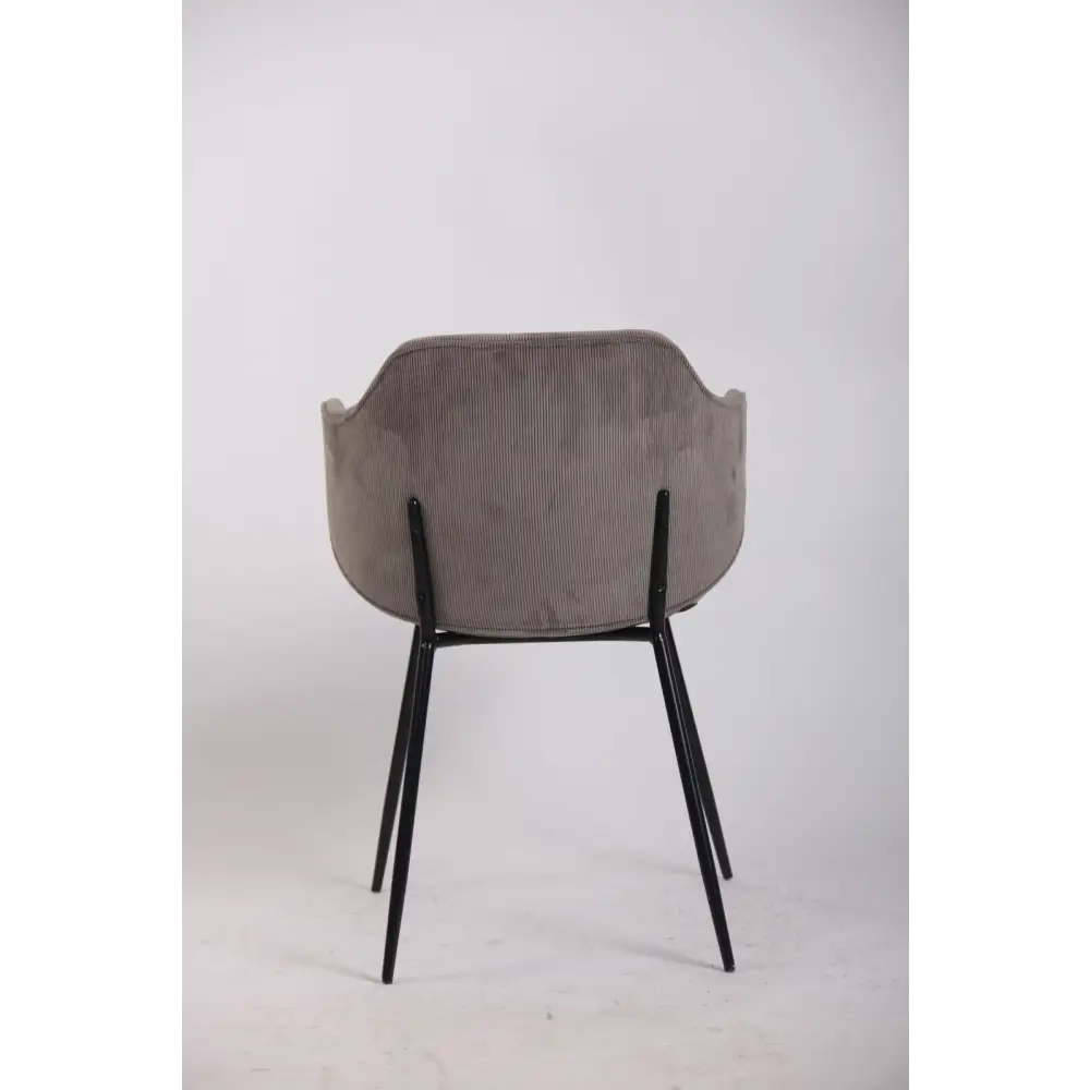 Set of 4 Dining Chairs with Corduroy Cord Fabric in Grey - Furniture > Bar Stools & Chairs > Arm Chairs & Recliners