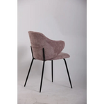 Set of 4 Dining Chairs with Corduroy Cord Fabric in Pink - Furniture > Bar Stools & Chairs > Arm Chairs & Recliners