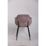 Set of 4 Dining Chairs with Corduroy Cord Fabric in Pink - Furniture > Bar Stools & Chairs > Arm Chairs & Recliners