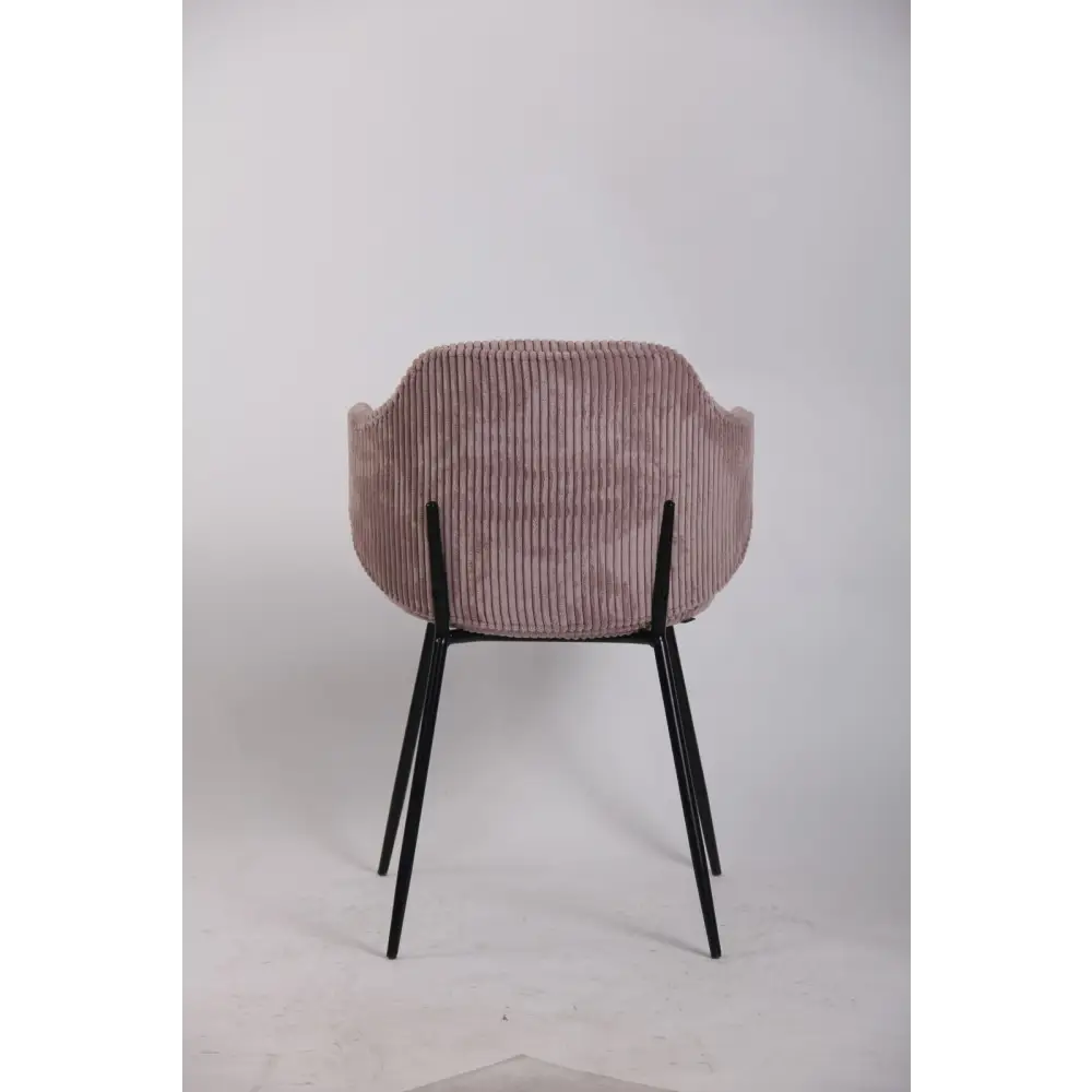 Set of 4 Dining Chairs with Corduroy Cord Fabric in Pink - Furniture > Bar Stools & Chairs > Arm Chairs & Recliners