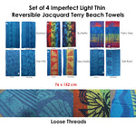 Set of 4 Imperfect Jacquard Terry Beach Towels Butterfly - Home & Garden > Bathroom Accessories