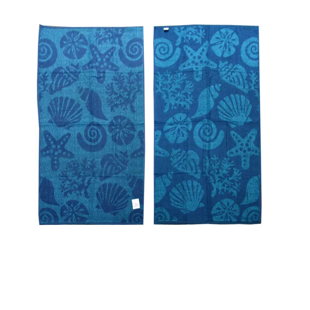 Set of 4 Imperfect Jacquard Terry Beach Towels Star Fish - Home & Garden > Bathroom Accessories