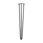 Set of 4 Industrial 3-Rod Retro Hairpin Table Legs 12mm Steel Bench Desk - 71cm Black - Furniture > Office