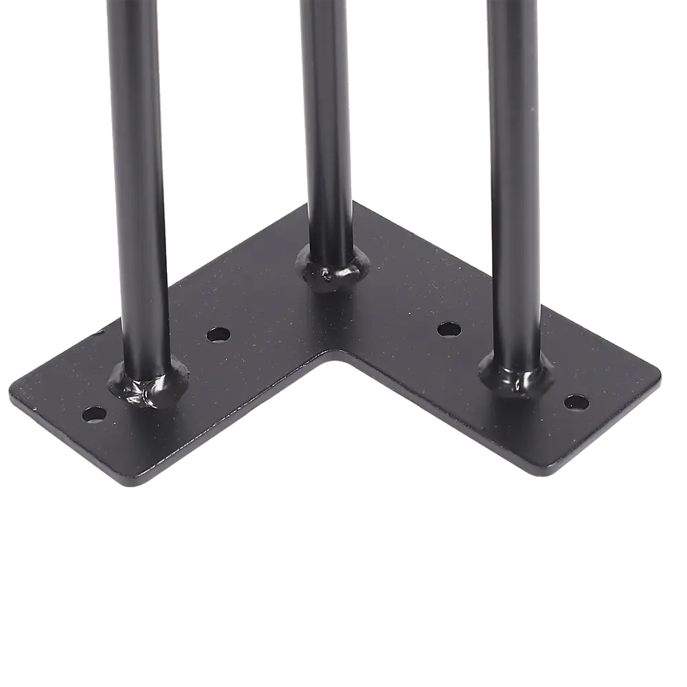 Set of 4 Industrial 3-Rod Retro Hairpin Table Legs 12mm Steel Bench Desk - 11cm Black - Furniture > Office