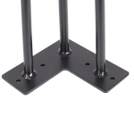 Set of 4 Industrial 3-Rod Retro Hairpin Table Legs 12mm Steel Bench Desk - 11cm Black - Furniture > Office