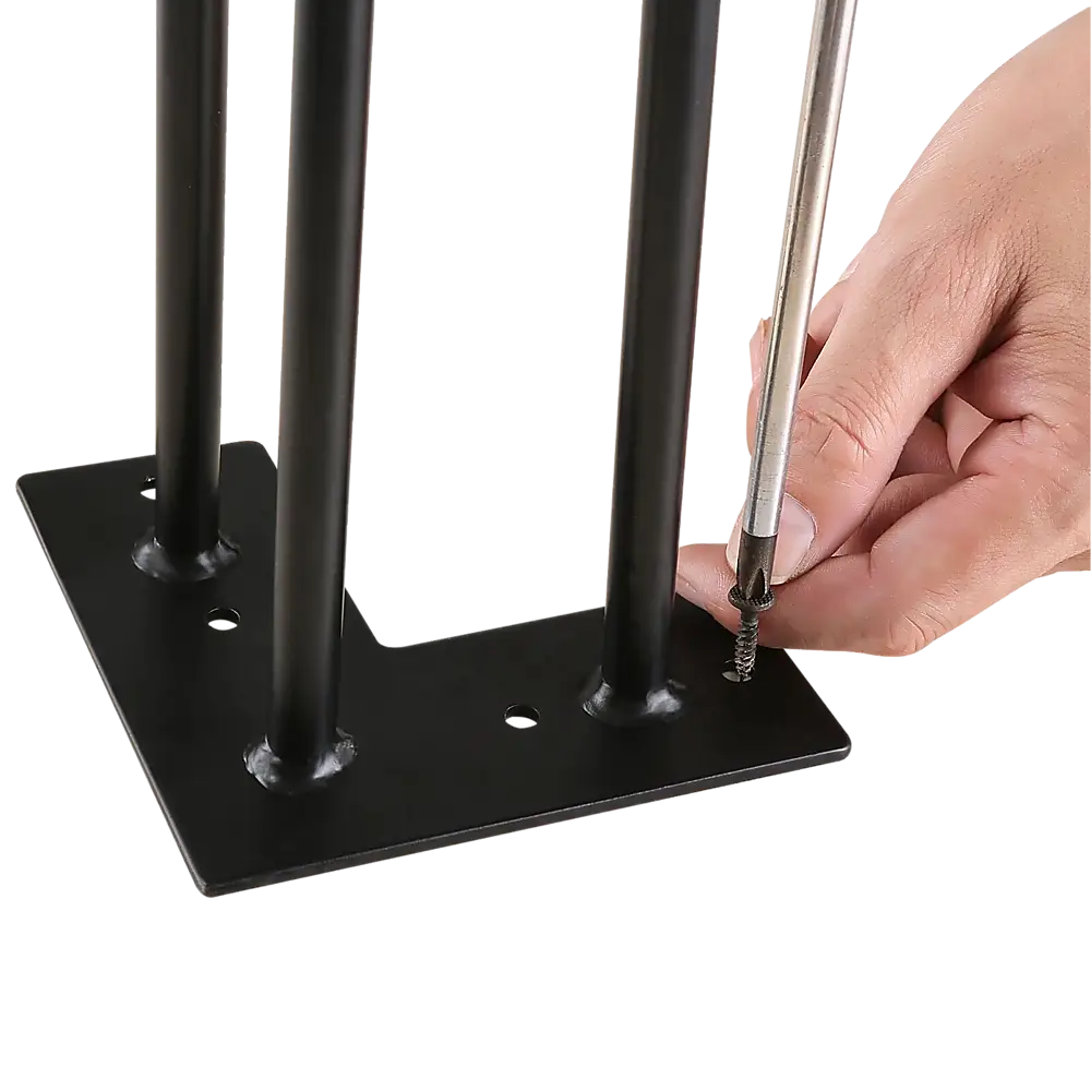 Set of 4 Industrial 3-Rod Retro Hairpin Table Legs 12mm Steel Bench Desk - 11cm Black - Furniture > Office