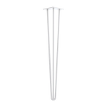 Set of 4 Industrial 3-Rod Retro Hairpin Table Legs 12mm Steel Bench Desk - 71cm White - Furniture > Office