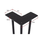 Set of 4 Industrial 3-Rod Retro Hairpin Table Legs 12mm Steel Bench Desk - 41cm Black - Furniture > Office