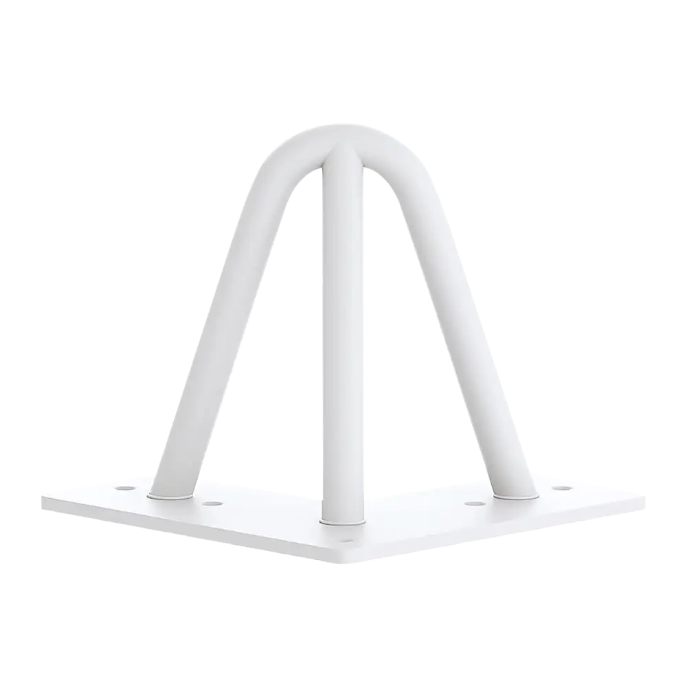 Set of 4 Industrial 3-Rod Retro Table Legs 12mm Steel Bench Desk - 11cm White - Furniture > Office