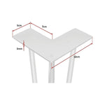 Set of 4 Industrial 3-Rod Retro Table Legs 12mm Steel Bench Desk - 41cm White - Furniture > Office