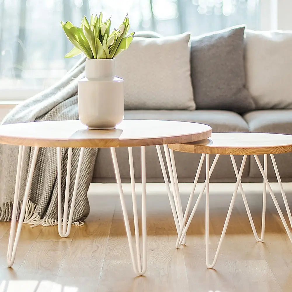 Set of 4 Industrial 3-Rod Retro Table Legs 12mm Steel Bench Desk - 41cm White - Furniture > Office