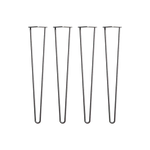 Set of 4 Industrial Retro Hairpin Table Legs 12mm Steel Bench Desk - 71cm Black - Furniture > Office