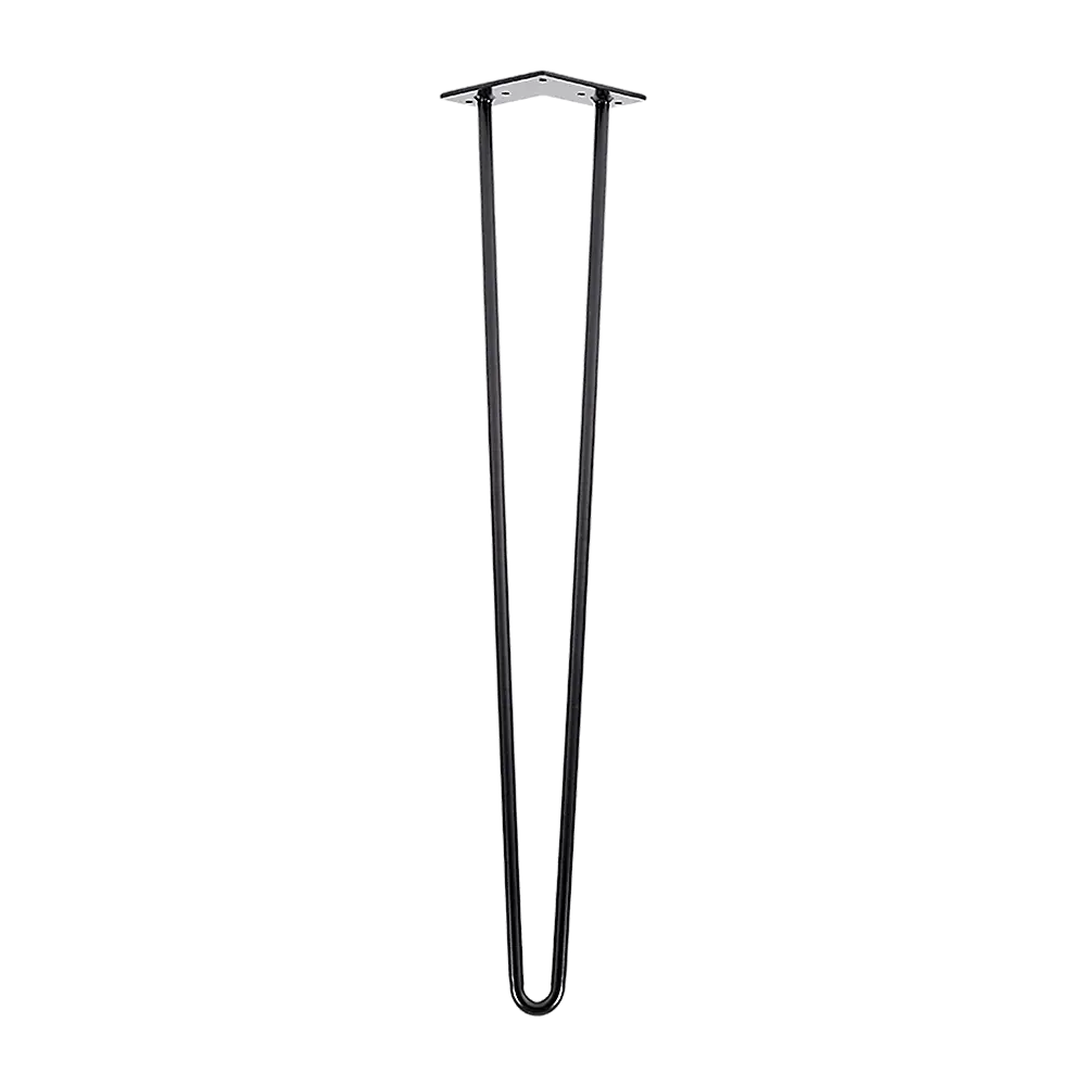 Set of 4 Industrial Retro Hairpin Table Legs 12mm Steel Bench Desk - 71cm Black - Furniture > Office