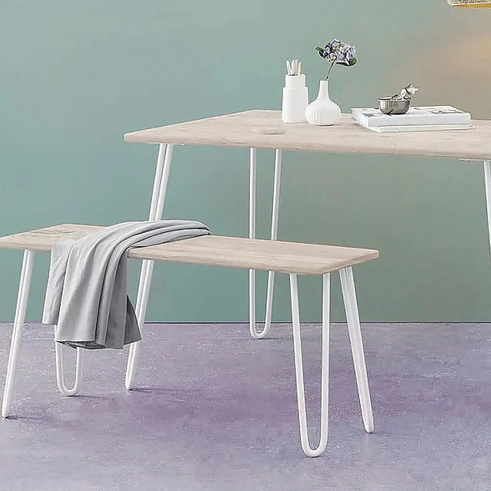 Set of 4 Industrial Retro Hairpin Table Legs 12mm Steel Bench Desk - 41cm White - Furniture > Office