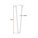 Set of 4 Industrial Retro Hairpin Table Legs 12mm Steel Bench Desk - 41cm White - Furniture > Office