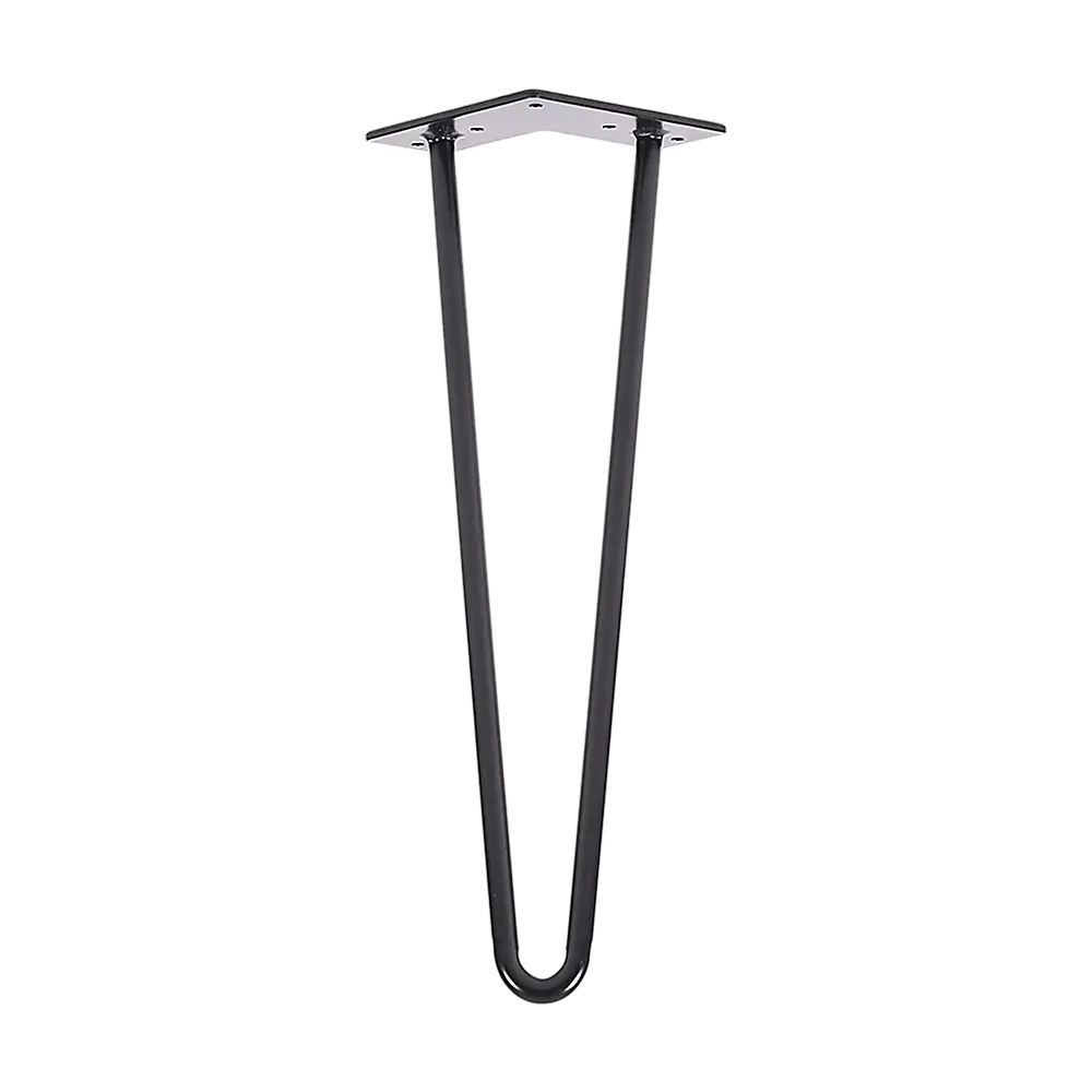 Set of 4 Industrial Retro Hairpin Table Legs 12mm Steel Bench Desk - 41cm Black - Furniture > Office