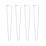 Set of 4 Industrial Retro Hairpin Table Legs 12mm Steel Bench Desk - 71cm White - Furniture > Office