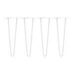 Set of 4 Industrial Retro Hairpin Table Legs 12mm Steel Bench Desk - 41cm White - Furniture > Office