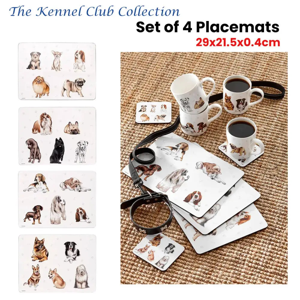 Set of 4 Kennel Club Table Placemats 29x21x0.4 cm - Home & Garden > Kitchenware