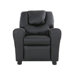 Set of 4 Oliver Kids Recliner Chair Sofa Children Lounge Couch PU Armchair Black - Furniture > Sofas
