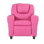 Set of 4 Oliver Kids Recliner Chair Sofa Children Lounge Couch PU Armchair Pink - Furniture > Sofas