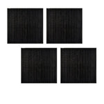 Set of 4 Square Broad Slat Bamboo Table Placemats 35 x 35cm Black - Home & Garden > Kitchenware