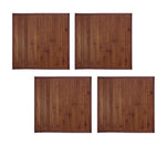 Set of 4 Square Broad Slat Bamboo Table Placemats 35 x 35cm Chocolate - Home & Garden > Kitchenware