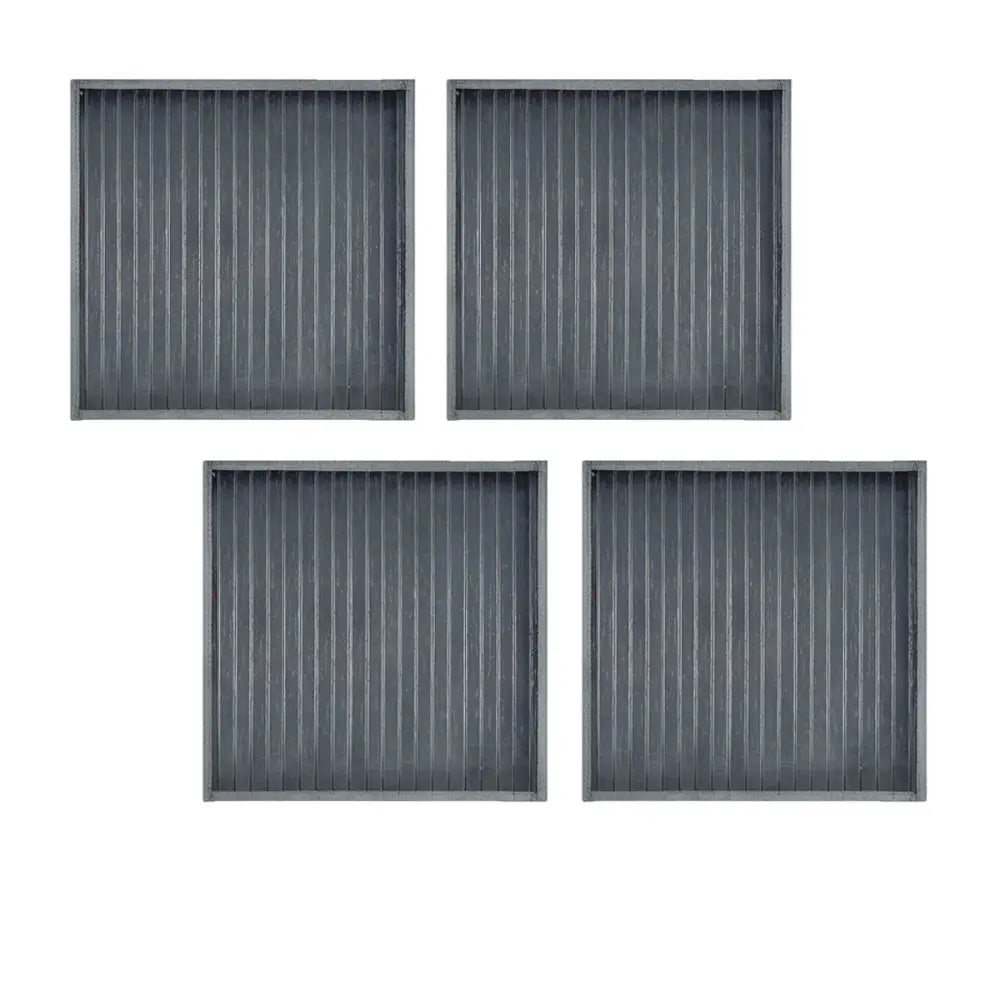 Set of 4 Square Broad Slat Bamboo Table Placemats 35 x 35cm Dark Grey - Home & Garden > Kitchenware