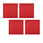 Set of 4 Square Broad Slat Bamboo Table Placemats 35 x 35cm Red - Home & Garden > Kitchenware