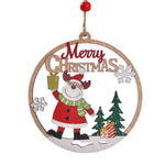 Set of 4 Wooden Christmas Hanging Ornaments – Santa Snowman and Reindeer Decorations （2 set 8 pieces in total)）