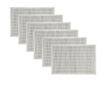Set of 6 Bamboo Table Placemats White with White Border 30 x 45cm - Home & Garden > Kitchenware