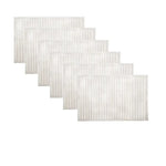 Set of 6 Broad Slat Bamboo Table Placemats 30 x 45cm White - Home & Garden > Kitchenware