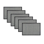 Set of 6 Checkered Black White Bamboo Table Placemats 30 x 45cm - Home & Garden > Kitchenware