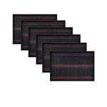 Set of 6 Diana Black Bamboo Table Placemats 30 x 45cm - Home & Garden > Kitchenware