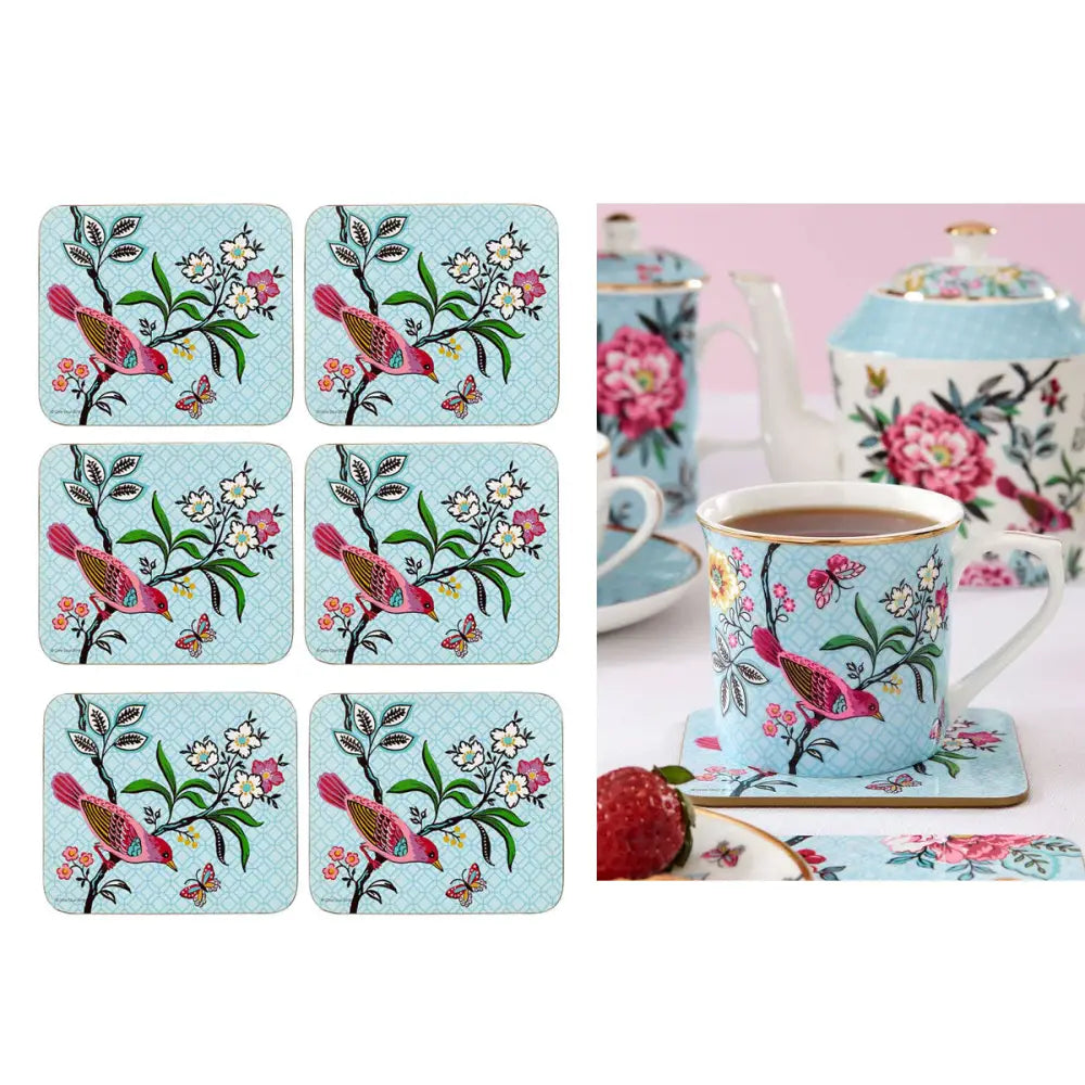 Set of 6 Jardin Peony Coasters 11x9.7x0.4cm - Home & Garden > Kitchenware
