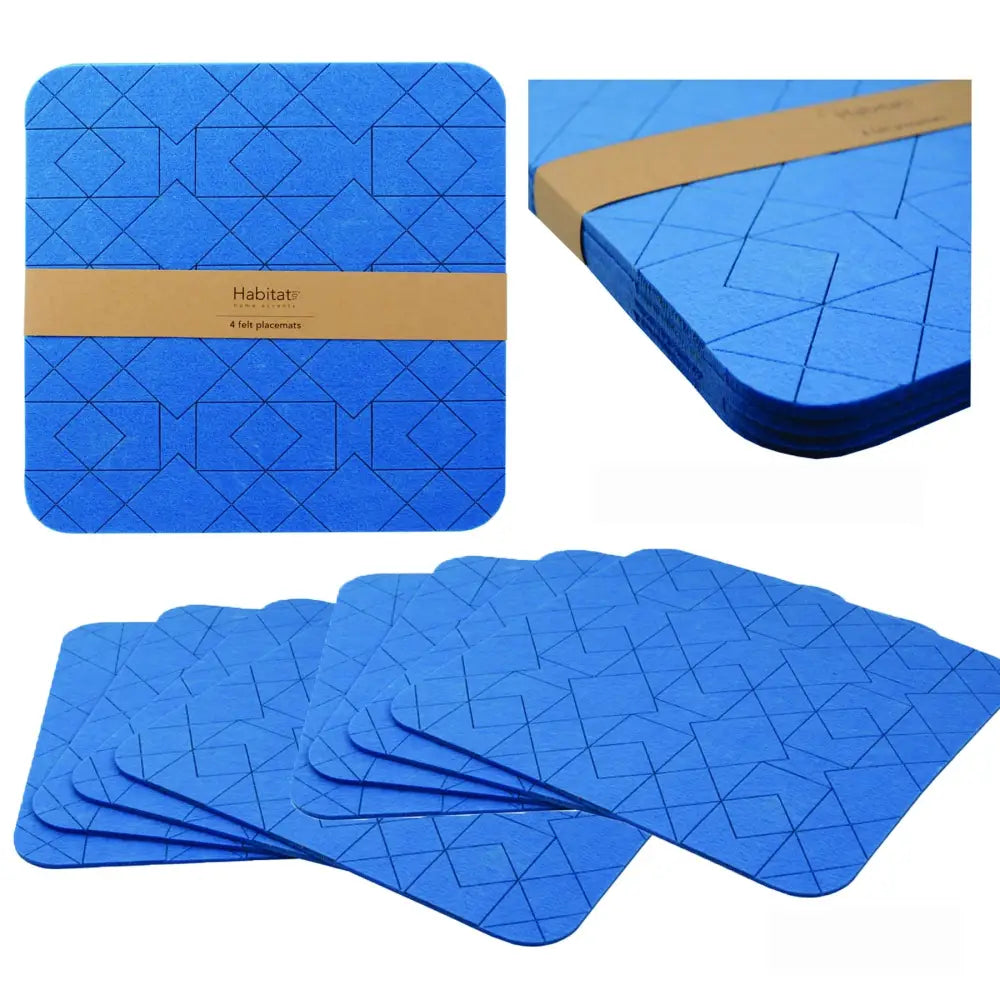 Set of 8 Felt Placemats Cobalt Blue - Home & Garden > Decor > Vases & Table Decor