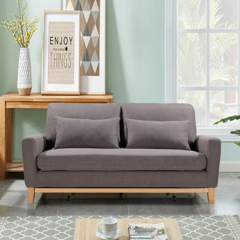 SHASA 2 Seater Pull-out Sofa bed Grey taupe - Furniture > Sofas