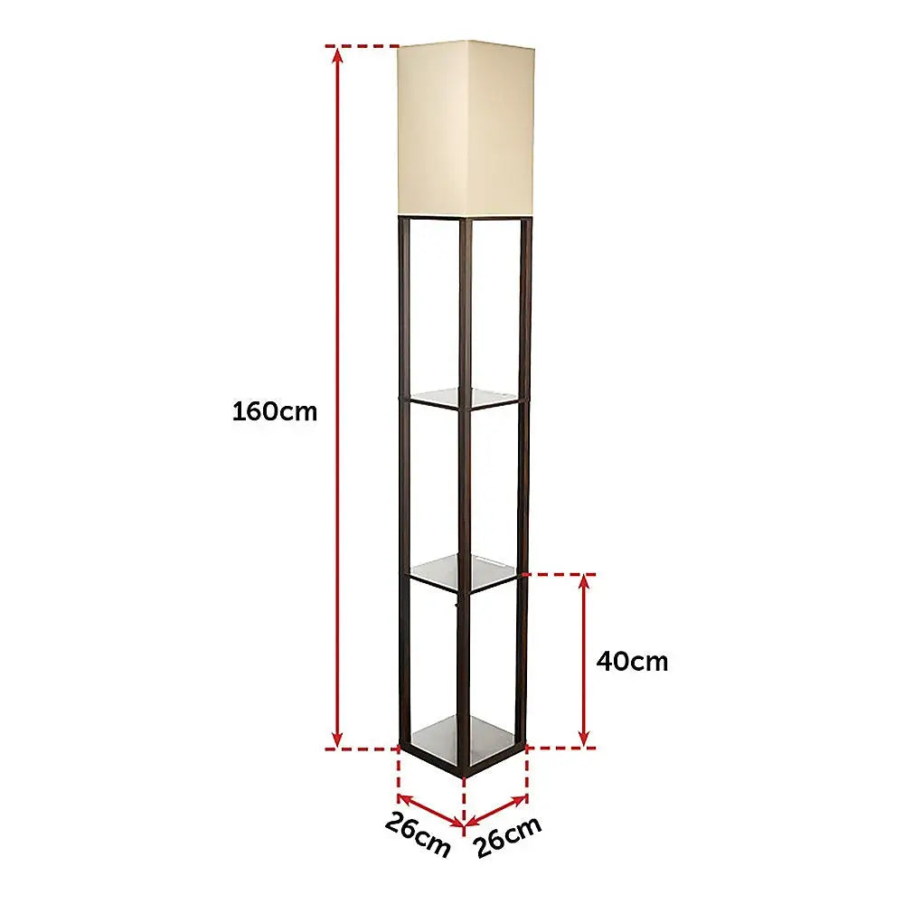 Shelf Floor Lamp - Shade Diffused Light Source with Open-Box Shelves - Home & Garden > Lighting