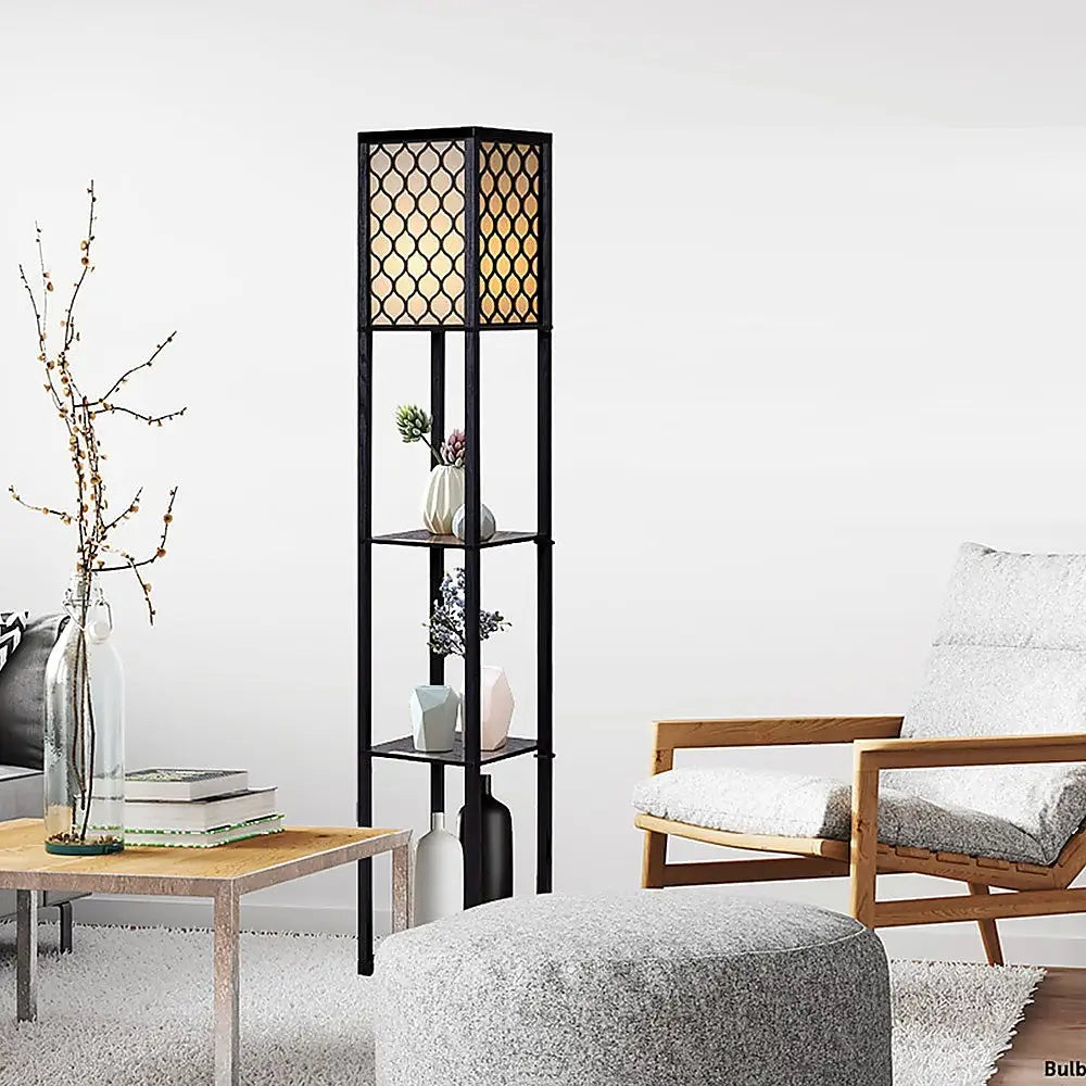 Shelf Floor Lamp - Shade Diffused Light Source with Open-Box Shelves - Home & Garden > Lighting